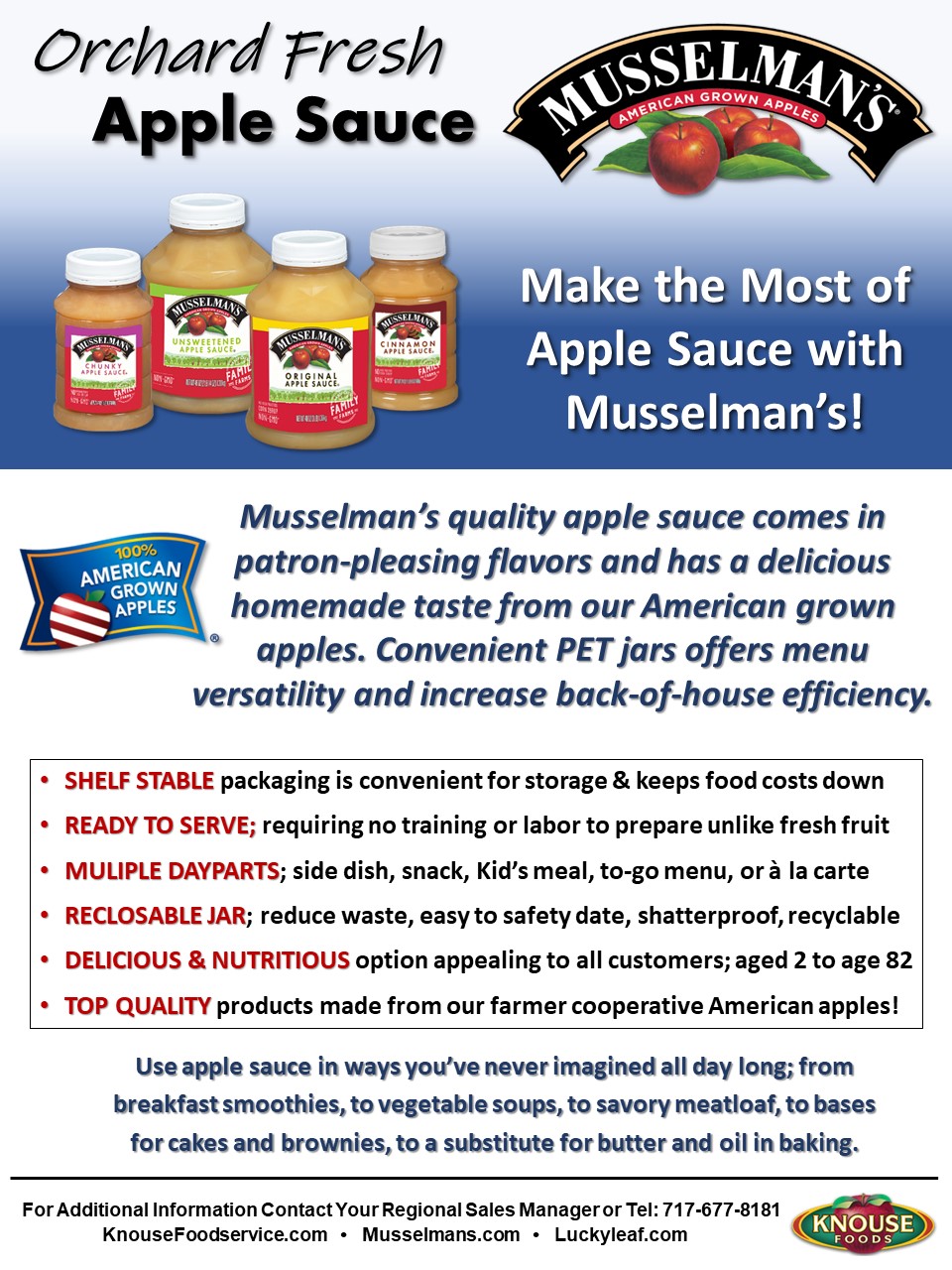 Multi-Serve PET Apple Sauce Musselman's